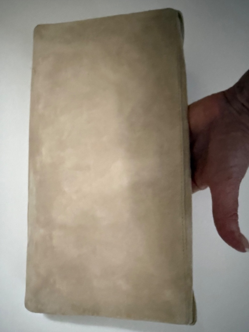 Reiss Suede Cream Clutch w/chain strap - Picture 3 of 10